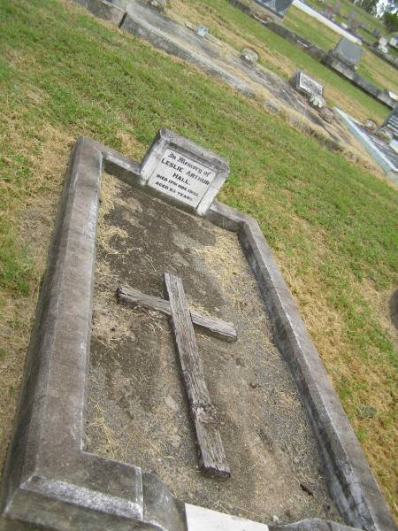Leslie Arthur HALL,  | died 17 Nov 1955 aged 63 years;  | Goomeri cemetery, Kilkivan Shire  | 