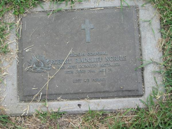 Robert Radcliff NORRIS,  | died 11 June 1986 aged 79 years;  | Goomeri cemetery, Kilkivan Shire  | 