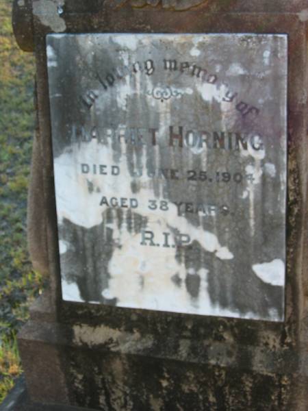 Harriet HORNING,  | died 25 June 1904 aged 38 years;  | Grandchester Cemetery, Ipswich  | 