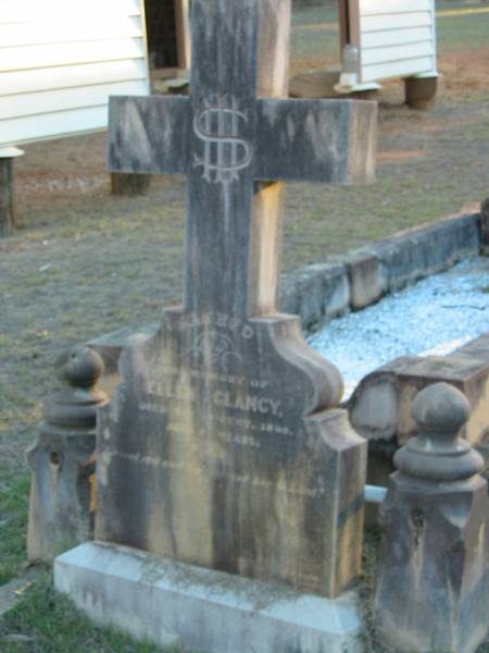 Ellen CLANCY,  | died 21 Aug 1898 aged 63 years;  | Grandchester Cemetery, Ipswich  | 