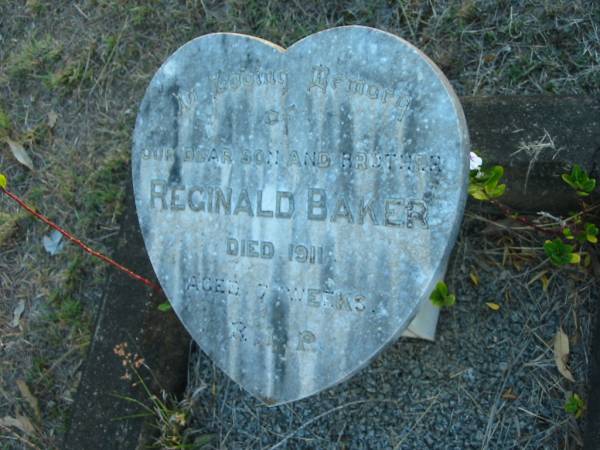 Reginald BAKER, son brother,  | died 1011 aged 7 weeks;  | Grandchester Cemetery, Ipswich  | 