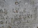 
Jan Lynette KAJEWSKI,
died 18 April 1968 aged 6 months;
Greenwood St Pauls Lutheran cemetery, Rosalie Shire

