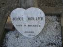 
Joyce NOLLER,
died in infancy;
Greenwood St Pauls Lutheran cemetery, Rosalie Shire
