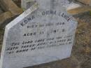 
Edna Norma LANGE,
died 1 Dec 1929 aged 13 months;
Greenwood St Pauls Lutheran cemetery, Rosalie Shire
