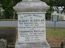 
Albert W KEYLAR
7 Oct 1912
aged 22 yrs 10 mths

brother
Frederick KEYLAR
9 Apr 1909
aged 29

Sarah Grace KEYLAR
7 Jun 1959

Edward KEYLAR
30 Dec 1879
aged 1 yr 9 mths

brother
William F KEYLAR
26 Mar 1887
aged 1 yr 7 mths

Sarah Jane KEYLAR
23 Jan 1921
aged 63 yrs

Adolph Julius KEYLAR
2 May 1924
aged 73

St Matthews (Anglican) Grovely, Brisbane
