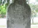 Mary Jane wife of James TAYLOR 12 May 1891 aged 22  St Matthew's (Anglican) Grovely, Brisbane 