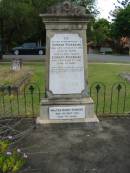 
Hannah PICKERING
8 Oct 1874
aged 37

husband
Edward PICKERING
6 Jun 1887
aged 53

Walter Henry SANDERS
13 Sep 1929
aged 79

St Matthews (Anglican) Grovely, Brisbane
