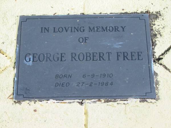 George Robert FREE  | B: 6-9-1910  | D: 27-2-1984  |   | St Matthew's (Anglican) Grovely, Brisbane  | 