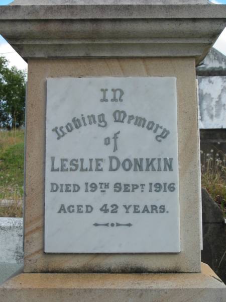 Leslie DONKIN  | 19 Sep 1916  | aged 42  |   | St Matthew's (Anglican) Grovely, Brisbane  | 