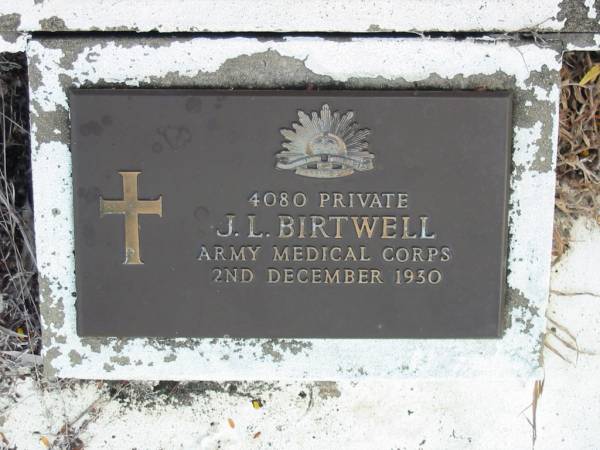 J L BIRTWELL  | 2 Dec 1930  |   | St Matthew's (Anglican) Grovely, Brisbane  | 