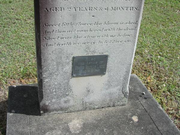 James Maxted LADE  | 24 Jan 1882  | aged 2 yrs 4 months  |   | Edgar Thomas LADE  | d: 16-10-1962  |   | St Matthew's (Anglican) Grovely, Brisbane  | 