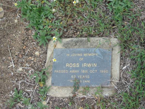 Ross IRWIN  | 18 Oct 1990  | 52 yrs  |   | St Matthew's (Anglican) Grovely, Brisbane  | 