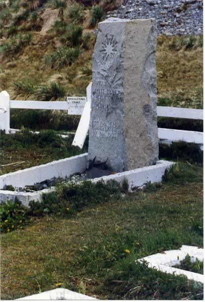 Ernest Henry SHACKLETON  | (explorer)  | born: 15 Feb 1974  | died 5 Jan 1922  | Grytviken Cemetery, South Georgia Island  | 