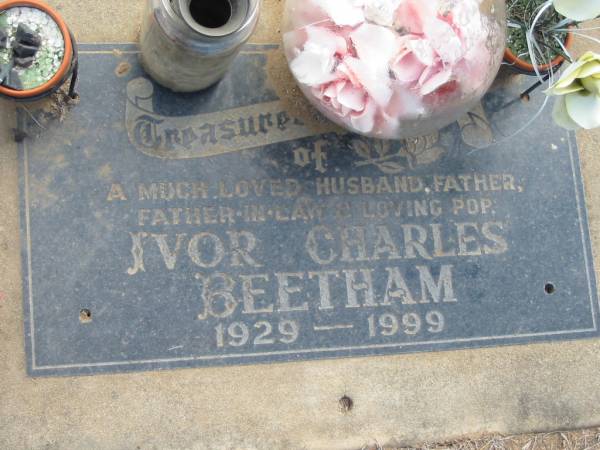 Ivor Charles BEETHAM  | b: 1929, d: 1999  | Haigslea Lawn Cemetery, Ipswich  | 