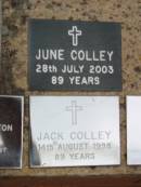 
June COLLEY
28 Jul 2003, aged 89
Jack COLLEY
14 Aug 1998, aged 89
Saint Augustines Anglican Church, Hamilton

