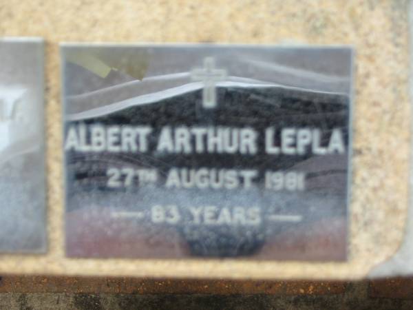 Albert Arthur LEPLA  | 27 Aug 1981, aged 83  | Saint Augustines Anglican Church, Hamilton  |   | 