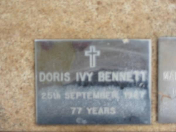 Doris Ivy BENNETT  | 25 Sep 1987, aged 77  | Saint Augustines Anglican Church, Hamilton  |   | 