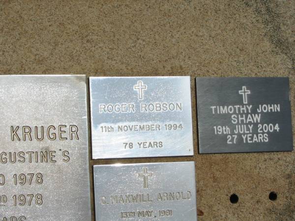 Roger ROBSON  | 11 Nov 1994, aged 78  | Saint Augustines Anglican Church, Hamilton  |   | 