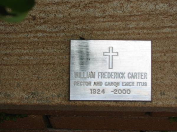 William Frederick CARTER  | 1924 - 2000  | Saint Augustines Anglican Church, Hamilton  |   | 