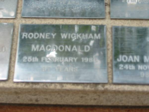 Rodney Wickham MacDONALD  | 25 Feb 1986 aged 87  | Saint Augustines Anglican Church, Hamilton  |   | 