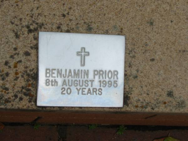 Benjamin PRIOR  | 8 Aug 1995, aged 20  | Saint Augustines Anglican Church, Hamilton  |   | 