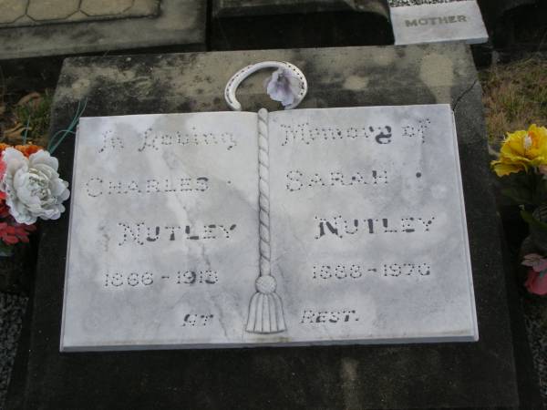 Charles NUTLEY  | 1866 - 1913  | Sarah NUTLEY  | 1888 - 1970  | Harrisville Cemetery - Scenic Rim Regional Council  | 