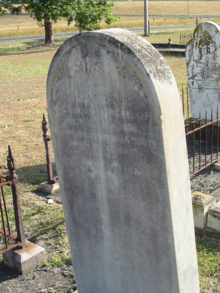 Eliza E ETH  |                              OF  |              ??EA   ?? M  | who 19  ??               6th 1875  |   | Harrisville Cemetery - Scenic Rim Regional Council  |   | 