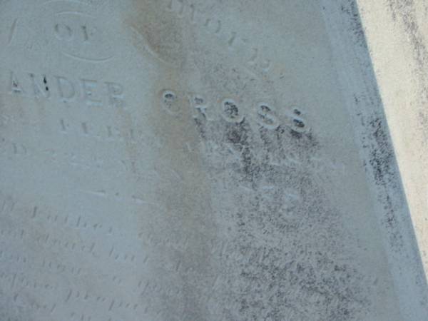 Alexander CROSS  | b: 18 Feb 1850?  | d: 22 May 1878?  | Harrisville Cemetery - Scenic Rim Regional Council  | 