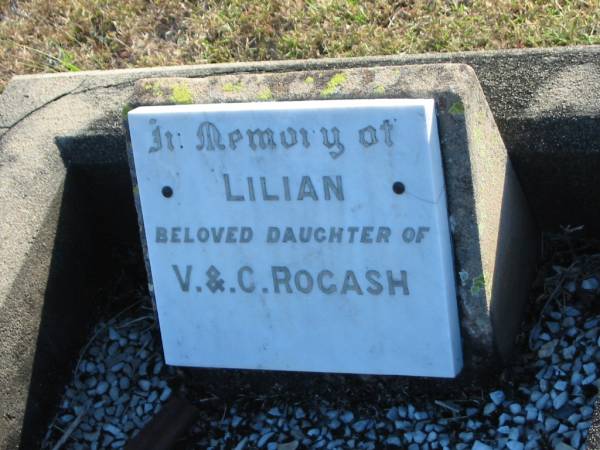 Lilian (ROGASH)  | daughter of V and C ROGASH  |   | Harrisville Cemetery - Scenic Rim Regional Council  | 