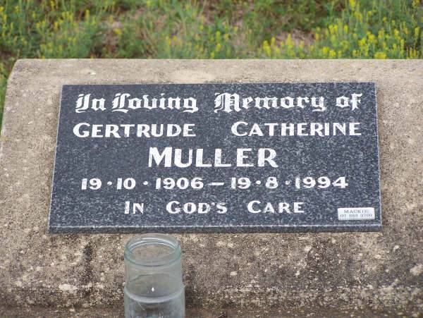 Gertrude Catherine MULLER  | b: 19 Oct 1906, d: 19 Aug 1994  |   | Harrisville Cemetery - Scenic Rim Regional Council  | 