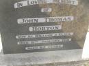 John Thomas HORTON (son of William and Eliza) d: 6 Jan 1951, aged 64 Harrisville Cemetery - Scenic Rim Regional Council  