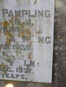 Frances Mary PAMPLING d: 17 Feb? 1942 aged 66 Daniel Robert PAMPLING d: 30 Jan 1939 aged 66? Frances Mary MUNT D: 22 Aug 1937, aged 33 Harrisville Cemetery - Scenic Rim Regional Council 