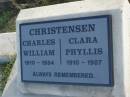 Charles William CHRISTENSEN 1910 - 1984 Clara Phyllis CHRISTENSEN 1910 - 1987 Harrisville Cemetery - Scenic Rim Regional Council 