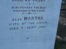 Luke SMITH d: 18 Jul 1879, aged 52 (wife) Martha (SMITH) d: 7 Sep 1888 aged 59 Harrisville Cemetery - Scenic Rim Regional Council 