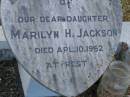 Marilyn H JACKSON d:  10 Apr 1953, aged 6 months Harrisville Cemetery - Scenic Rim Regional Council 