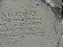 Mary LA ALCORN b: 8 ? 1856 d: 2 August 1877  Harrisville Cemetery - Scenic Rim Regional Council  