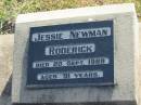 Jessie Newman RODERICK d: 20 Sep 1988, aged 91  Harrisville Cemetery - Scenic Rim Regional Council 