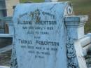 Alison ROBERTSON d: 1 Apr 1929, aged 73 Thomas ROBERTSON d: 15 Mar 1929, aged 92  Harrisville Cemetery - Scenic Rim Regional Council 