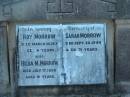 Roy MORROW d: 20 Mar 1914, aged 4 Sarah MORROW d: 20 Sep 1949, aged 71 Hilda M MORROW d: 17 Jul 1938, aged 31  Harrisville Cemetery - Scenic Rim Regional Council 