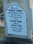 Robert DUNN d: 14 Feb 1919, aged 88 (wife) Sarah DUNN d: 22 Apr 1910, aged 83 Violet Isabel Alfreda POLLOCK d: 1 Apr 1980, aged 93  Harrisville Cemetery - Scenic Rim Regional Council 