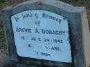 Archie A DONAGHY d: 24 Jun 1943, aged 34?  Harrisville Cemetery - Scenic Rim Regional Council 