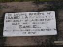 Isabella A FORSYTH d: 7 Aug 1928, aged 53 (husband) Samuel FORSYTH d: 20 Jun 1939, aged 69 Harrisville Cemetery - Scenic Rim Regional Council 