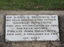 George HIPATHITE d: 30 Jul 1954, aged 84 Phillis Ann HIPATHITE d: 5 Aug 1963, aged 84  Harrisville Cemetery - Scenic Rim Regional Council 