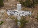 
Augusta WILLS
wife of lightkeeper
d: 22 Aug 1884

Harveys return Cemetery - Kangaroo Island

