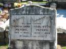 parents; Theresa Anna PETERS, 1883 - 1935; Paul Otto PETERS, 1875 - 1939; St Paul's Lutheran Cemetery, Hatton Vale, Laidley Shire 