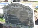 parents; F.W.A. NEUMANN, born 9 Dec 1849 died 12 July 1933; A.A.D. NEUMANN, born 20 Oct 1865 died 2 Nov 1933; St Paul's Lutheran Cemetery, Hatton Vale, Laidley Shire 