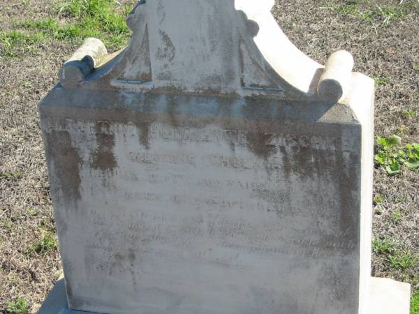 Albertine Heinriette ZISCHKE, born Cholk 1 Nov 1837?, died 21 Oct 1882?;  | St Paul's Lutheran Cemetery, Hatton Vale, Laidley Shire  | 