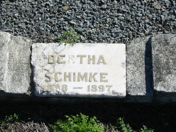 Bertha SCHIMKE,  | 1888-1897;  | St Paul's Lutheran Cemetery, Hatton Vale, Laidley Shire  | 