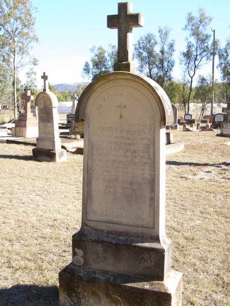 Henry BUGLER,  | born 18 Nov 1906 died 18 Nov 1911;  | Frank BUGLER,  | born 10 May 1910 died 23 Nov 1911;  | children of Andrew & Carrie BUGLER;  | Helidon Catholic cemetery, Gatton Shire  | 