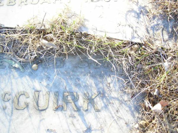 Bridget MCGUIRK,  | died 10 Feb 1891;  | Owen MCGUIRK, son,  | died 27 Dec 1893 aged 21 years;  | Helidon Catholic cemetery, Gatton Shire  | 